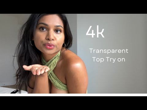 4k TRANSPARENT Outfits TRY ON Haul | Pretty Little Thing Green Top