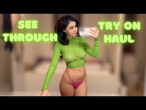 [4K] TRY ON HAUL | GET READY WITH ME IN SHEER TOP | SEE THROUGH NO BRA CHALLENGE