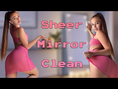 Transparent Mirror Cleaning | See-through Cleaning in Dress Try-On Haul