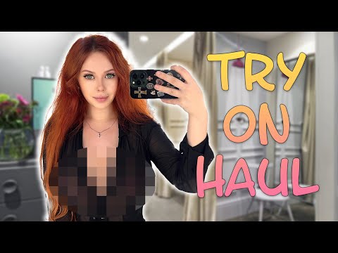 [4K] SEE THROUGH Try On Haul with Ada Red | Transparent Clothes & No Bra