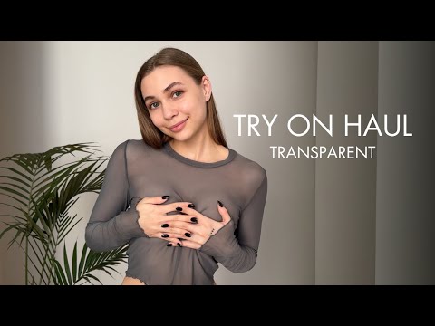 [4K] Transparent Crop Tops Try on Haul & Review